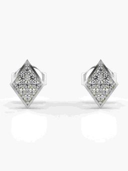 Valanova - Sterling Silver Plated with White Gold and Certified Lab Grown Diamond 0.13 Cts Earrings