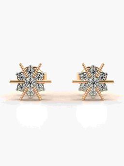 Valanova - Sterling Silver Plated with Rose Gold and Certified Lab Grown Diamond 0.24 Cts Earrings