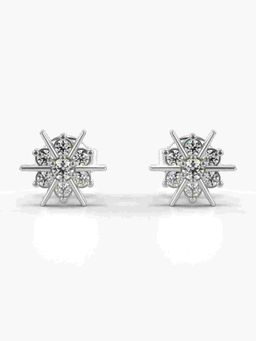 Valanova - Sterling Silver Plated with White Gold and Certified Lab Grown Diamond 0.24 Cts Earrings