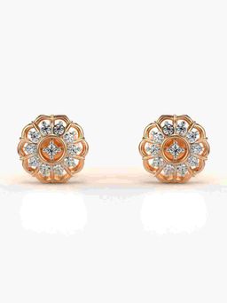 Valanova - Sterling Silver Plated with Rose Gold and Certified Lab Grown Diamond 0.21 Cts Earrings