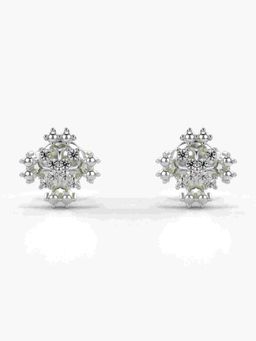 Valanova - Sterling Silver Plated with White Gold and Certified Lab Grown Diamond 0.11 Cts Earrings