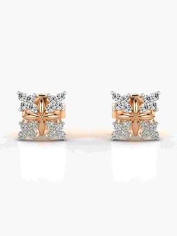 Valanova - Sterling Silver Plated with Rose Gold and Certified Lab Grown Diamond 0.18 Cts Earrings