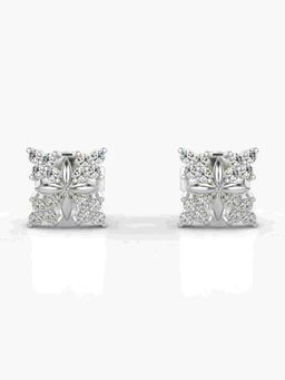 Valanova - Sterling Silver Plated with White Gold and Certified Lab Grown Diamond 0.18 Cts Earrings