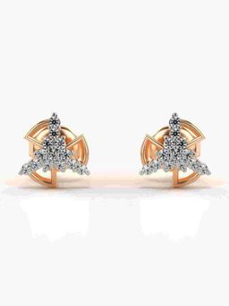 Valanova - Sterling Silver Plated with Rose Gold and Certified Lab Grown Diamond 0.17 Cts Earrings