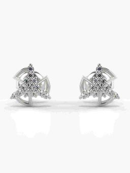 Valanova - Sterling Silver Plated with White Gold and Certified Lab Grown Diamond 0.17 Cts Earrings