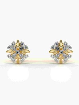 Valanova - Sterling Silver Plated with Yellow Gold and Certified Lab Grown Diamond 0.19 Cts Earrings