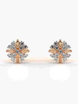 Valanova - Sterling Silver Plated with Rose Gold and Certified Lab Grown Diamond 0.19 Cts Earrings