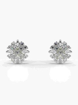 Valanova - Sterling Silver Plated with White Gold and Certified Lab Grown Diamond 0.19 Cts Earrings