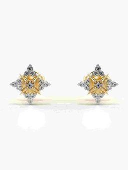 Valanova - Sterling Silver Plated with Yellow Gold and Certified Lab Grown Diamond 0.17 Cts Earrings