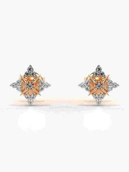 Valanova - Sterling Silver Plated with Rose Gold and Certified Lab Grown Diamond 0.17 Cts Earrings