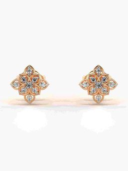 Valanova - Sterling Silver Plated with Rose Gold and Certified Lab Grown Diamond 0.10 Cts Earrings