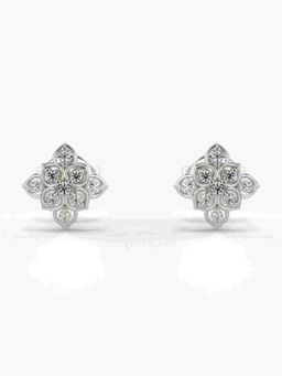 Valanova - Sterling Silver Plated with White Gold and Certified Lab Grown Diamond 0.10 Cts Earrings