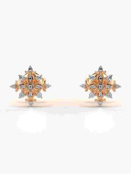 Valanova - Sterling Silver Plated with Rose Gold and Certified Lab Grown Diamond 0.16 Cts Earrings