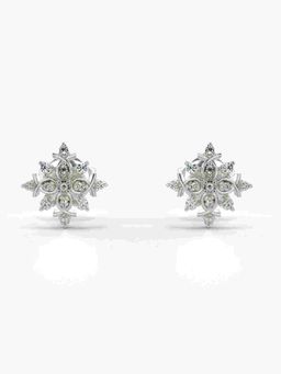 Valanova - Sterling Silver Plated with White Gold and Certified Lab Grown Diamond 0.16 Cts Earrings
