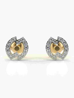 Valanova - Sterling Silver Plated with Yellow Gold and Certified Lab Grown Diamond 0.21 Cts Earrings