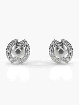 Valanova - Sterling Silver Plated with White Gold and Certified Lab Grown Diamond 0.21 Cts Earrings