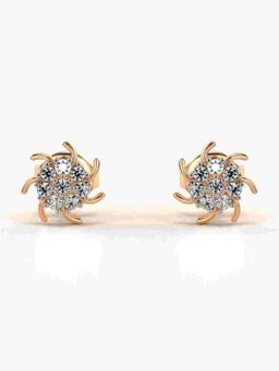 Valanova - Sterling Silver Plated with Rose Gold and Certified Lab Grown Diamond 0.15 Cts Earrings