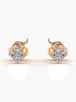 Valanova - Sterling Silver Plated with Rose Gold and Certified Lab Grown Diamond 0.15 Cts Earrings
