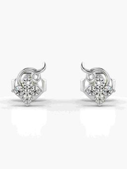 Valanova - Sterling Silver Plated with White Gold and Certified Lab Grown Diamond 0.15 Cts Earrings