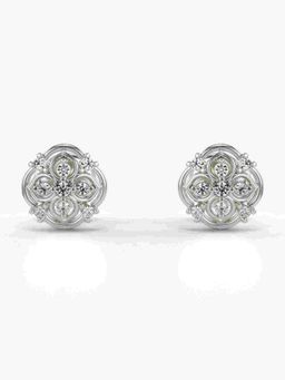 Valanova - Sterling Silver Plated with White Gold and Certified Lab Grown Diamond 0.12 Cts Earrings