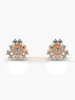 Valanova - Sterling Silver Plated with Rose Gold and Certified Lab Grown Diamond 0.15 Cts Earrings