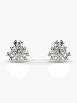 Valanova - Sterling Silver Plated with White Gold and Certified Lab Grown Diamond 0.15 Cts Earrings