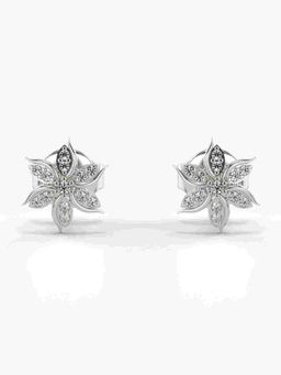 Valanova - Sterling Silver Plated with White Gold and Certified Lab Grown Diamond 0.09 Cts Earrings