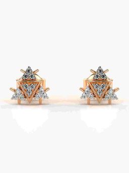 Valanova - Sterling Silver Plated with Rose Gold and Certified Lab Grown Diamond 0.16 Cts Earrings