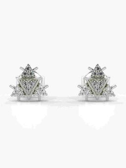 Valanova - Sterling Silver Plated with White Gold and Certified Lab Grown Diamond 0.16 Cts Earrings