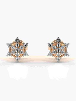 Valanova - Sterling Silver Plated with Rose Gold and Certified Lab Grown Diamond 0.19 Cts Earrings