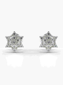Valanova - Sterling Silver Plated with White Gold and Certified Lab Grown Diamond 0.19 Cts Earrings