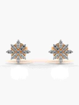Valanova - Sterling Silver Plated with Rose Gold and Certified Lab Grown Diamond 0.22 Cts Earrings