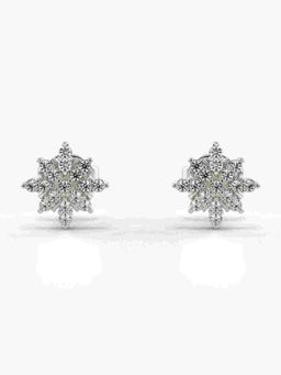 Valanova - Sterling Silver Plated with White Gold and Certified Lab Grown Diamond 0.22 Cts Earrings