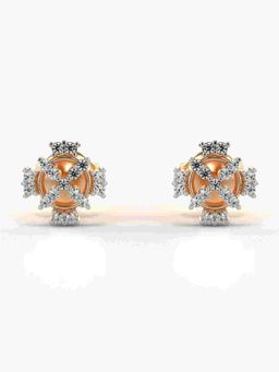 Valanova - Sterling Silver Plated with Rose Gold and Certified Lab Grown Diamond 0.19 Cts Earrings