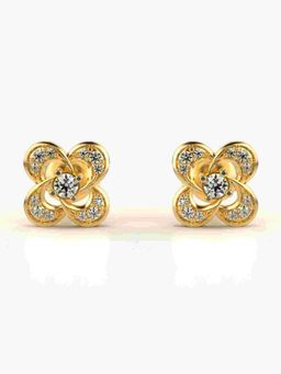 Valanova - Sterling Silver Plated with Yellow Gold and Certified Lab Grown Diamond 0.23 Cts Earrings