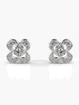 Valanova - Sterling Silver Plated with White Gold and Certified Lab Grown Diamond 0.23 Cts Earrings
