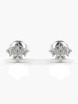 Valanova - Sterling Silver Plated with White Gold and Certified Lab Grown Diamond 0.13 Cts Earrings