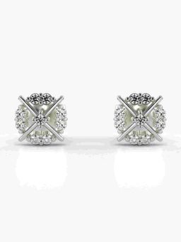 Valanova - Sterling Silver Plated with White Gold and Certified Lab Grown Diamond 0.17 Cts Earrings