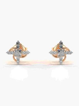 Valanova - Sterling Silver Plated with Rose Gold and Certified Lab Grown Diamond 0.18 Cts Earrings