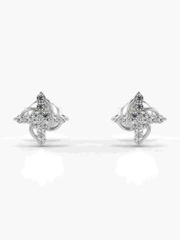 Valanova - Sterling Silver Plated with White Gold and Certified Lab Grown Diamond 0.18 Cts Earrings