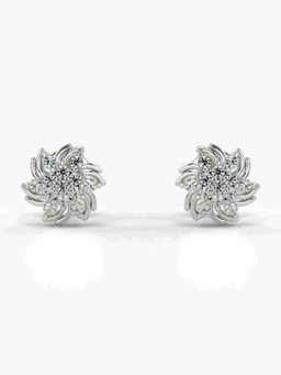 Valanova - Sterling Silver Plated with White Gold and Certified Lab Grown Diamond 0.17 Cts Earrings
