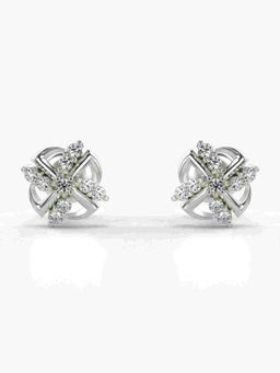 Valanova - Sterling Silver Plated with White Gold and Certified Lab Grown Diamond 0.17 Cts Earrings