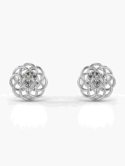 Valanova - Sterling Silver Plated with White Gold and Certified Lab Grown Diamond 0.13 Cts Earrings