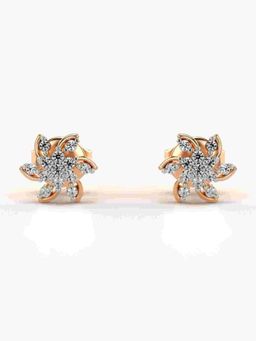 Valanova - Sterling Silver Plated with Rose Gold and Certified Lab Grown Diamond 0.16 Cts Earrings