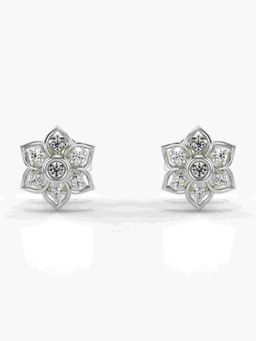Valanova - Sterling Silver Plated with White Gold and Certified Lab Grown Diamond 0.10 Cts Earrings