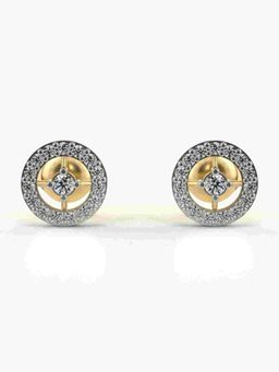 Valanova - Sterling Silver Plated with Yellow Gold and Certified Lab Grown Diamond 0.29 Cts Earrings