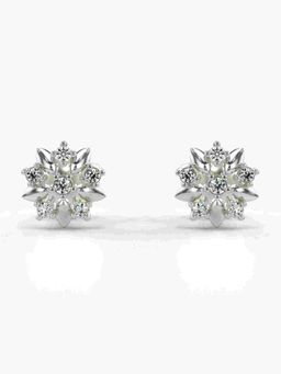 Valanova - Sterling Silver Plated with White Gold and Certified Lab Grown Diamond 0.12 Cts Earrings