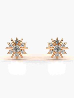 Valanova - Sterling Silver Plated with Rose Gold and Certified Lab Grown Diamond 0.10 Cts Earrings