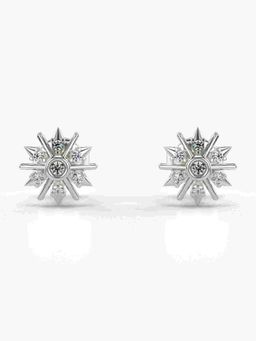 Valanova - Sterling Silver Plated with White Gold and Certified Lab Grown Diamond 0.10 Cts Earrings