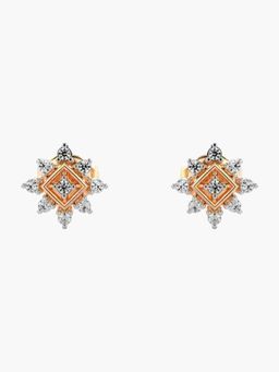 Valanova - Sterling Silver Plated with Rose Gold and Certified Lab Grown Diamond 0.14 Cts Earrings